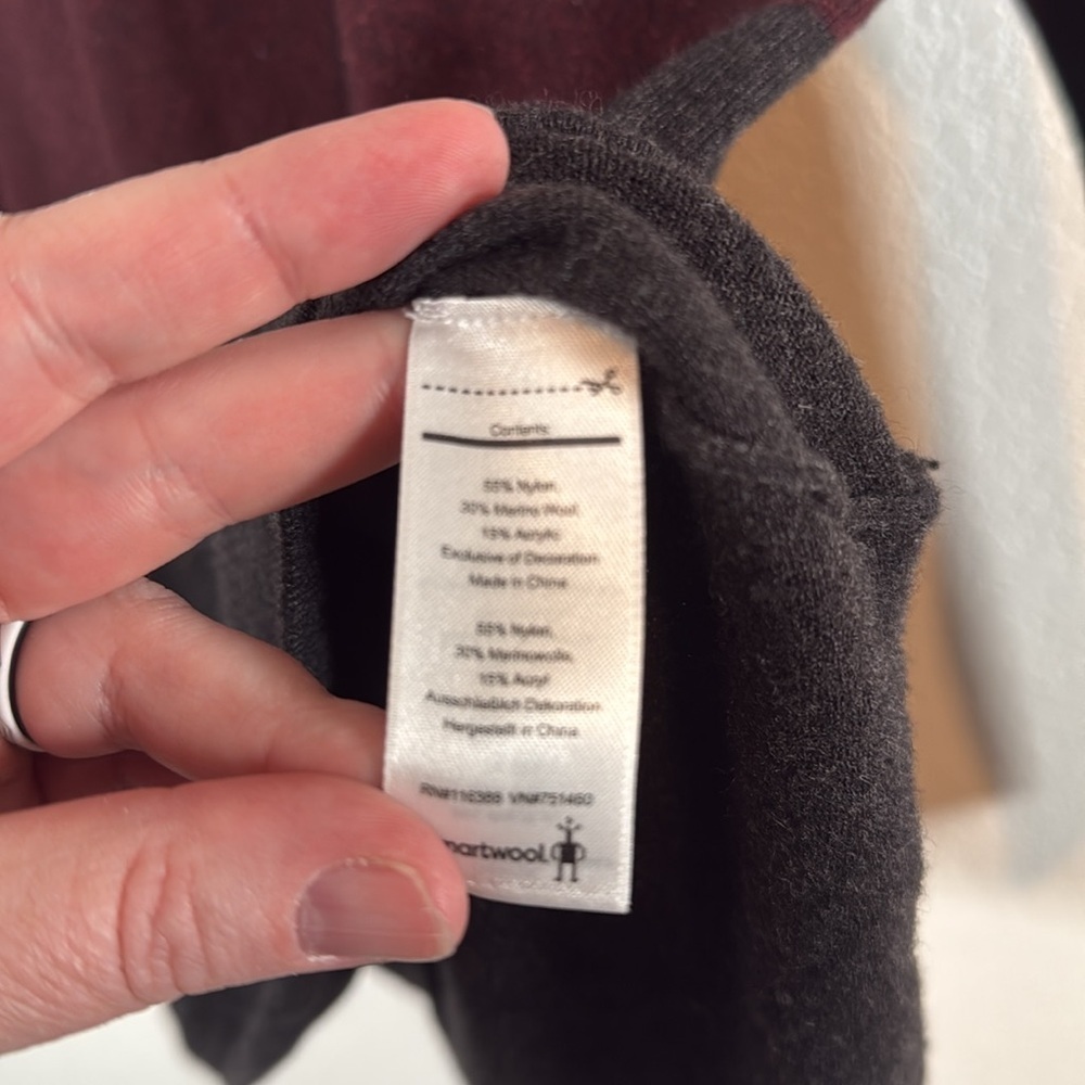 Smartwool Color Block Crew Merino Wool Blend Swea… - image 4